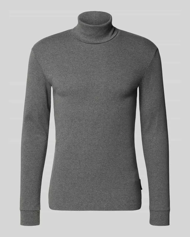 Marc O'Polo Regular Fit Langarmshirt aus reiner Baumwolle Anthrazit