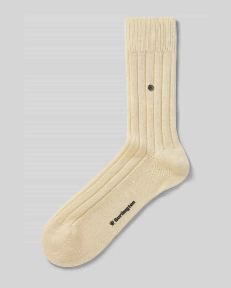 Burlington Wollsocken aus Schurwoll-Mix Modell 'Dover Offwhite