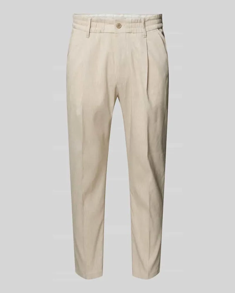 Drykorn Hose mit Bügelfalte und elastischem Bund Modell 'CHASY Beige