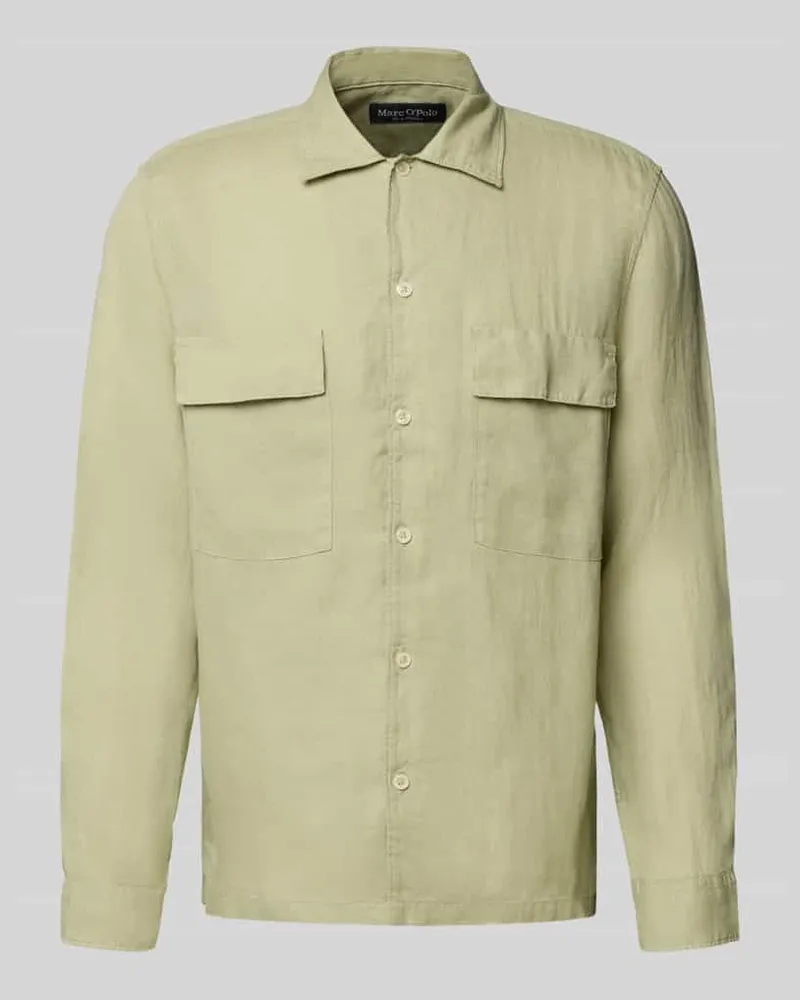 Marc O'Polo Regular Fit Leinenhemd mit Brustpattentaschen 