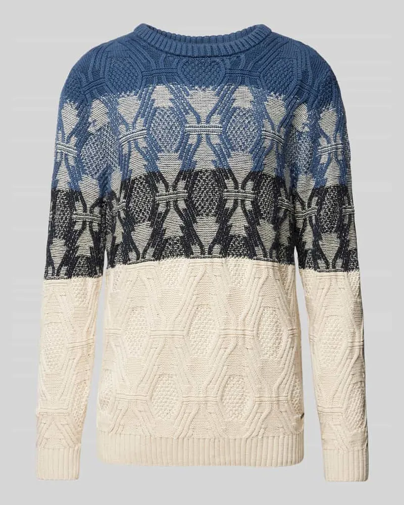 Ragman Strickpullover mit Label-Detail Jeansblau