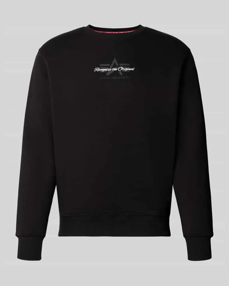 Alpha Industries Regular Fit Sweatshirt aus Baumwoll-Mix mit Label-Detail Black
