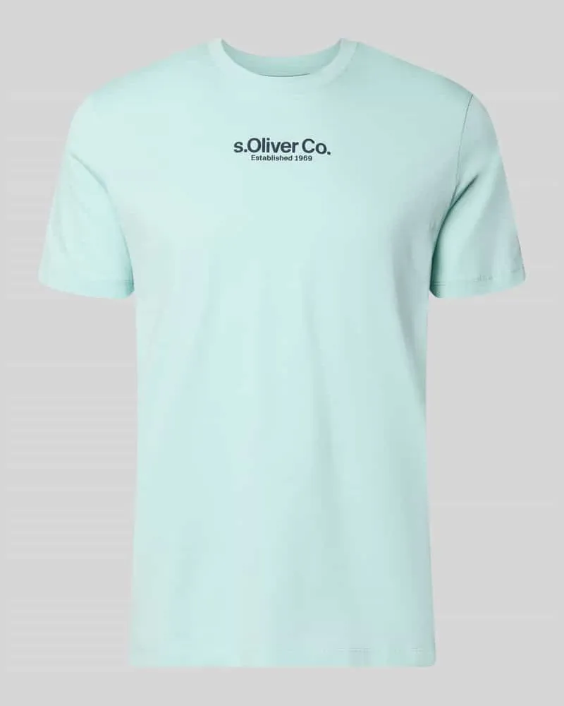 S.Oliver Regular Fit T-Shirt aus reiner Baumwolle Tuerkis