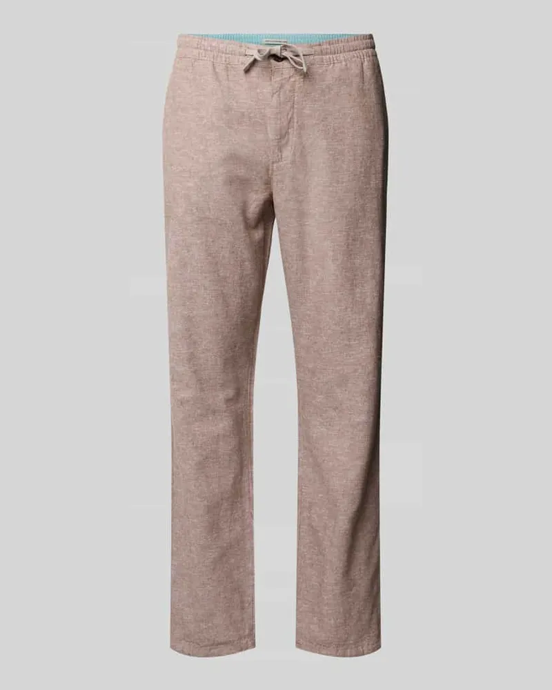Tom Tailor Regular Fit Leinenhose mit elastischem Bund 