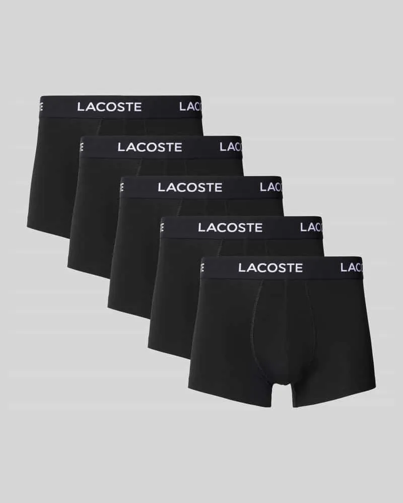 Lacoste Trunks mit elastischem Logo-Bund im 5er-Pack 