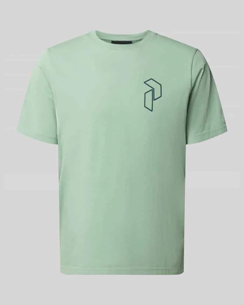 Peak Performance T-Shirt mit Label-Print und Rundhalsausschnitt Schilf