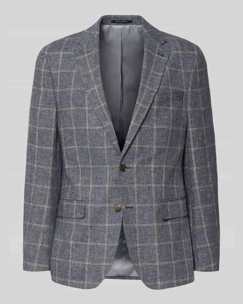 Christian Berg Modern Fit Sakko mit Pattentaschen und Reverskragen Blau