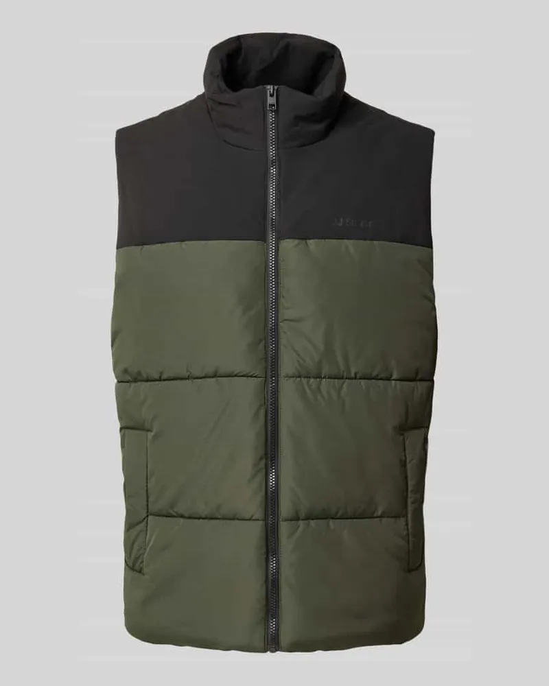 Jack & Jones Regular Fit Weste mit Stehkragen Modell 'RAZE Oliv