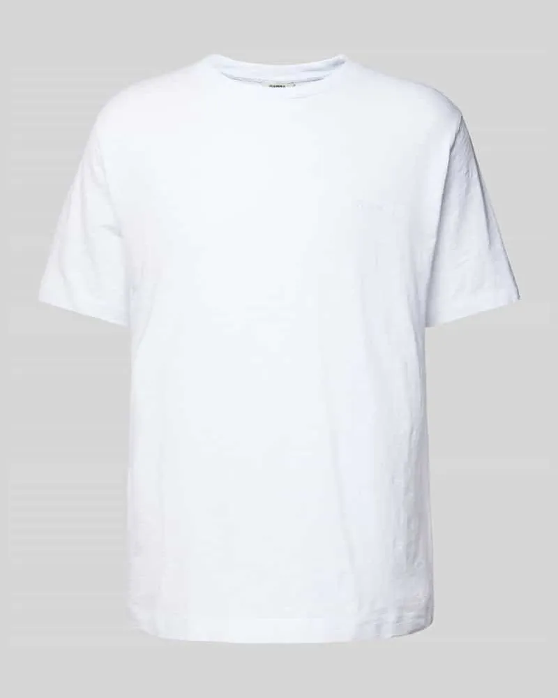 GABBA T-Shirt mit geripptem Rundhalsausschnitt 