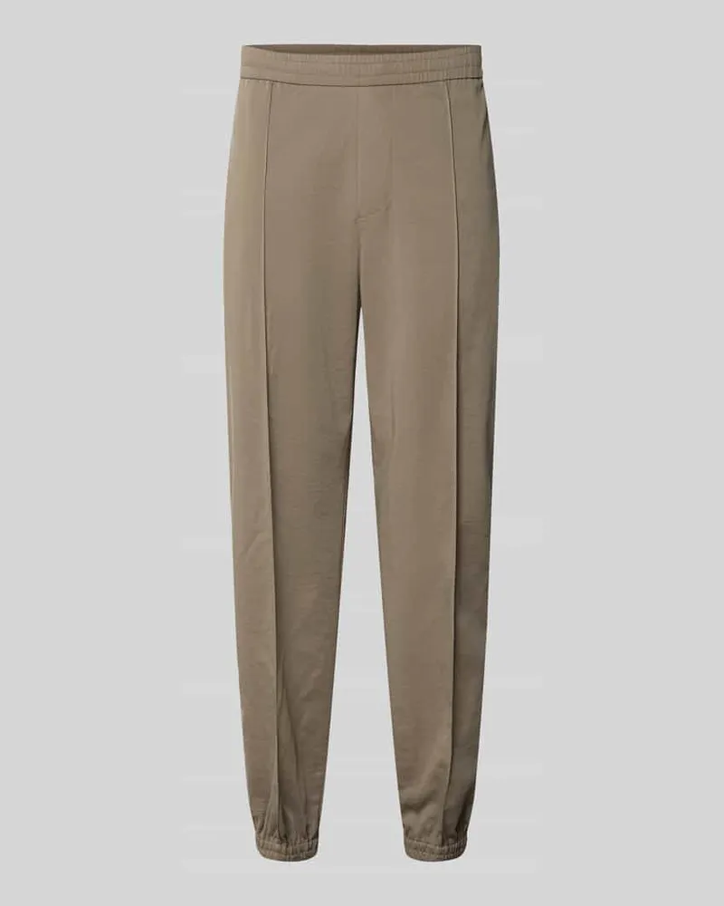 Armani Exchange Regular Fit Stoffhose aus Viskose-Mix mit elastischem Bund Sand