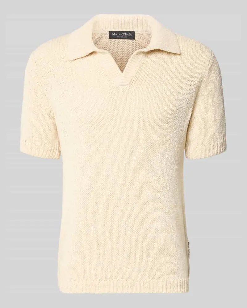 Marc O'Polo Regular Fit Strick-Shirt mit Polokragen Offwhite