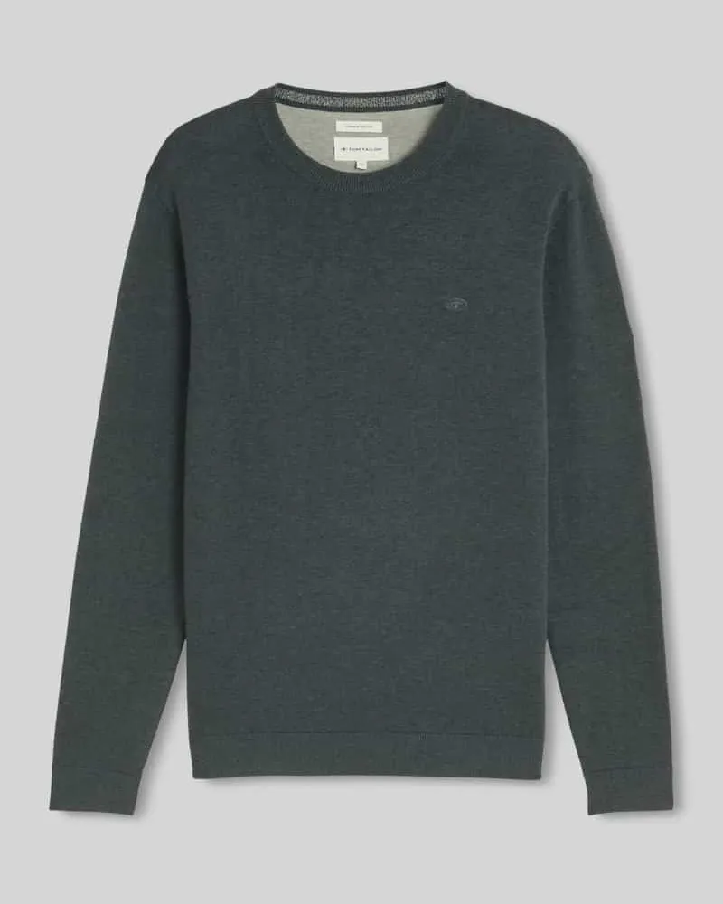 Tom Tailor Regular Fit Pullover aus reiner Baumwolle Oliv