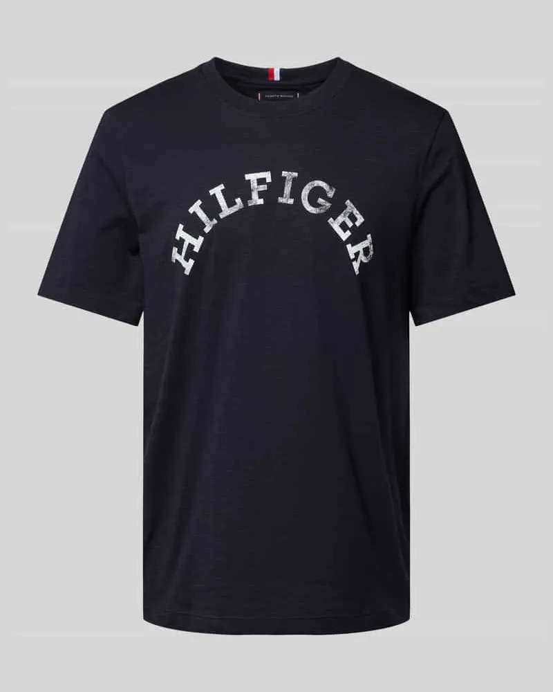 Tommy Hilfiger T-Shirt mit Label-Print Marine