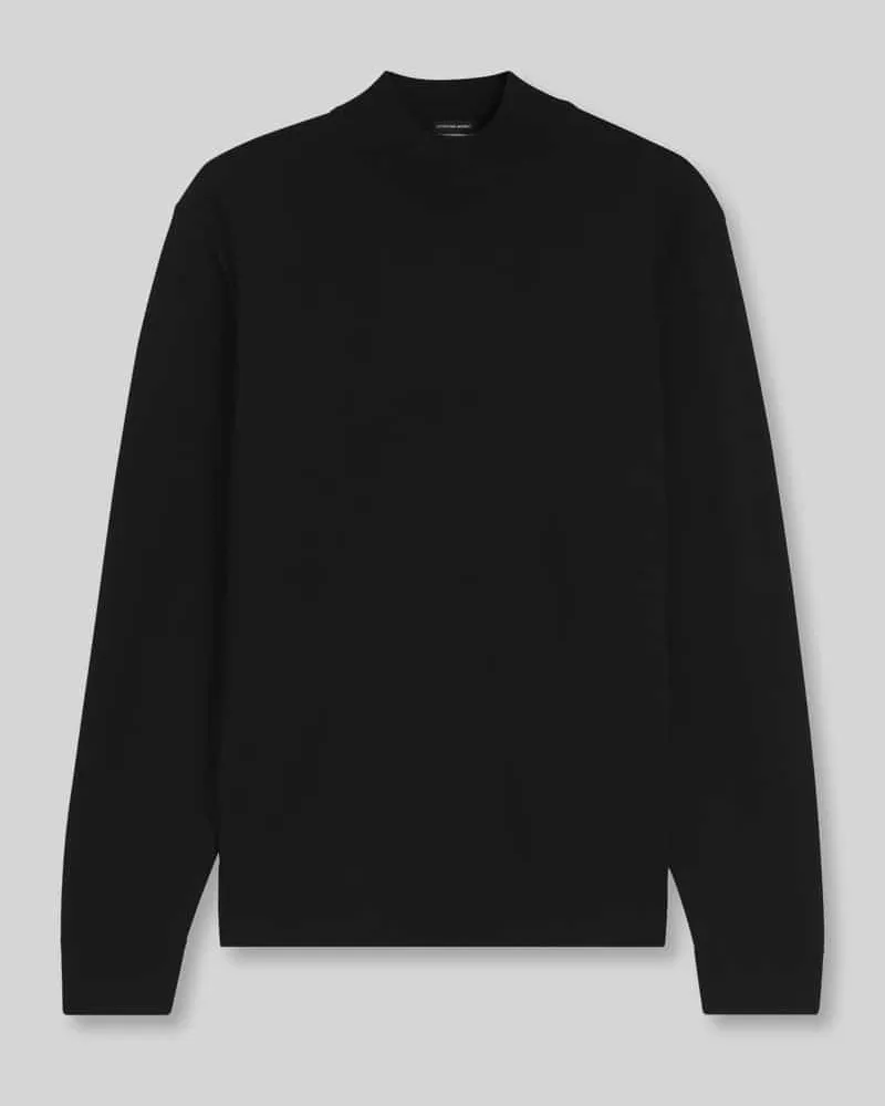 HUGO BOSS Regular Fit Pullover aus reiner Schurwolle Modell 'Bjarno Black