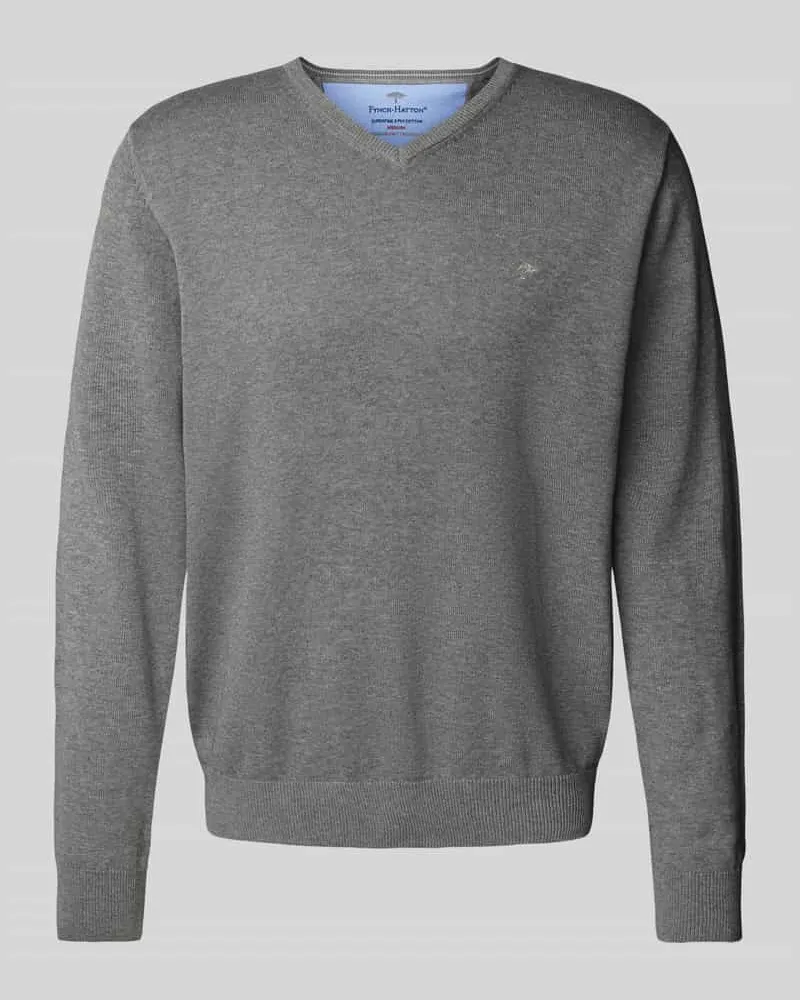Fynch-Hatton Strickpullover mit Logo-Stitching 