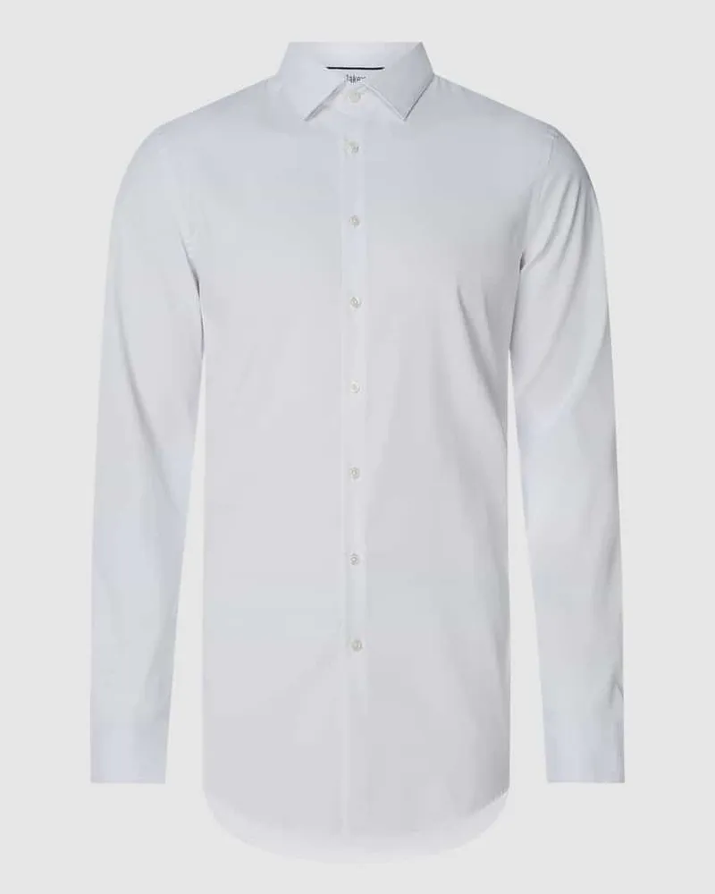 JAKE*S Slim Fit Businesshemd mit Stretch-Anteil und extra langem Arm 