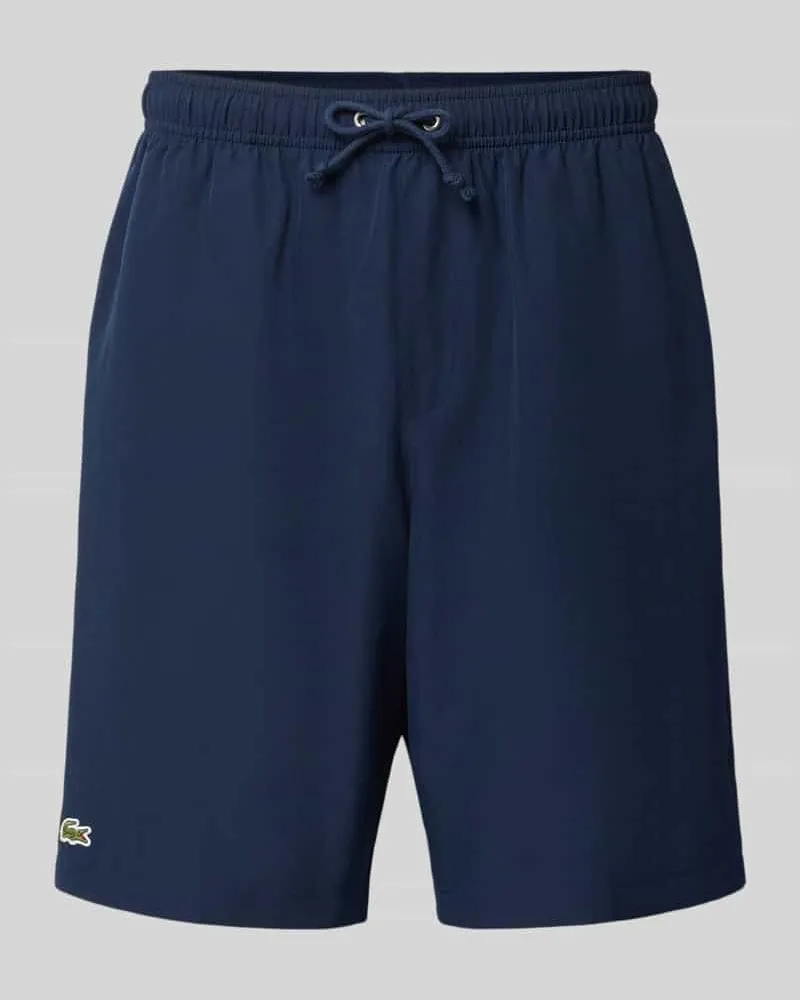Lacoste Relaxed Fit Shorts mit Logo-Patch Dunkelblau
