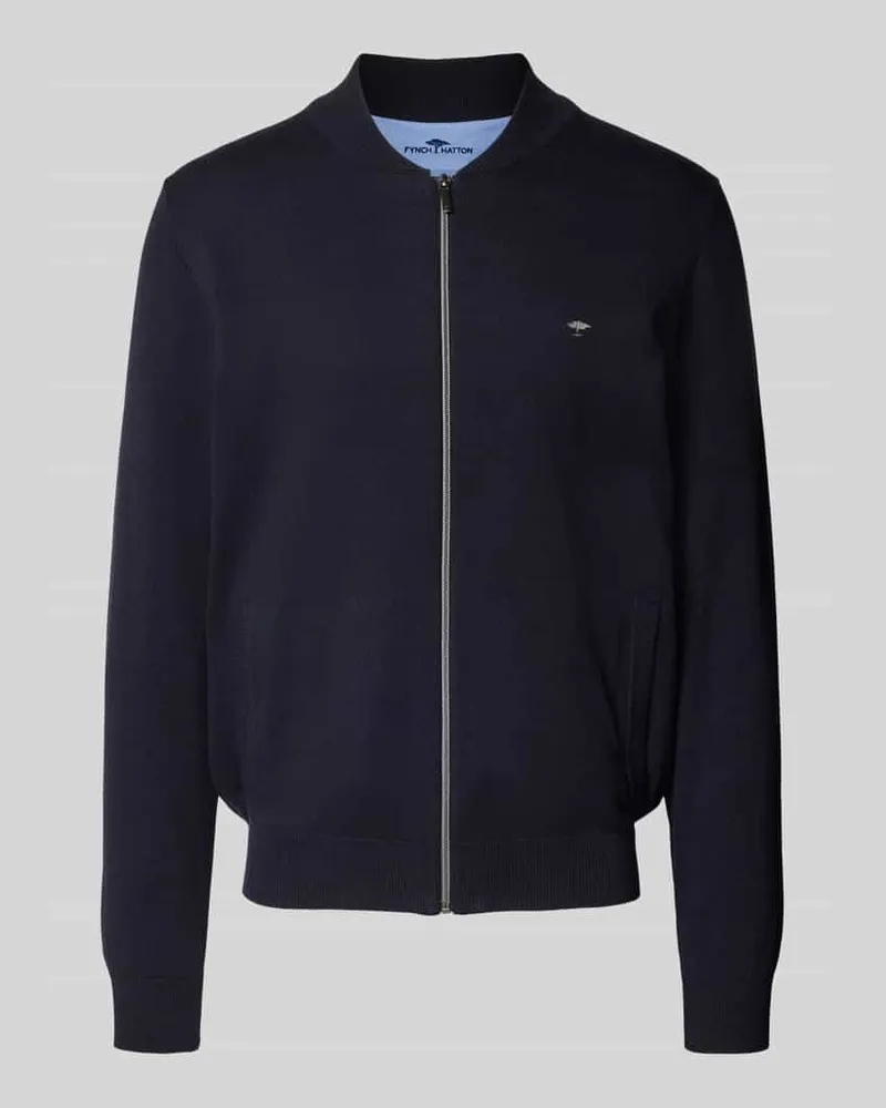 Fynch-Hatton Cardigan mit Label-Stitching Marine