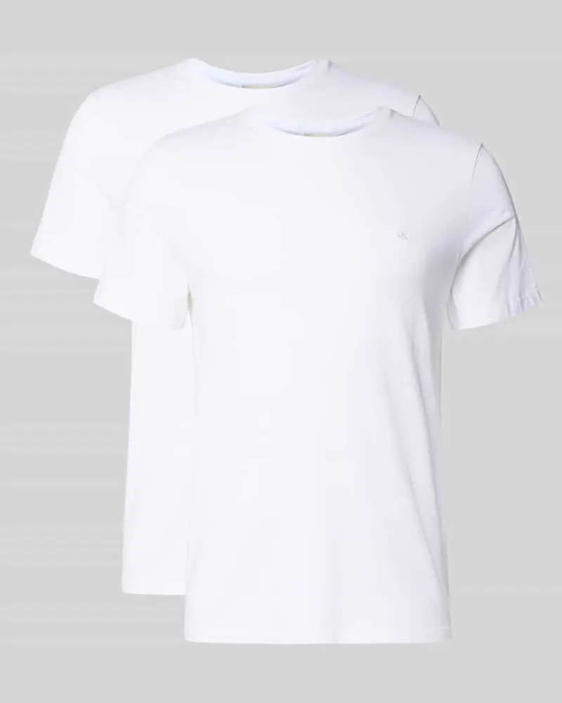 Calvin Klein T-Shirt mit Label-Stitching Weiss