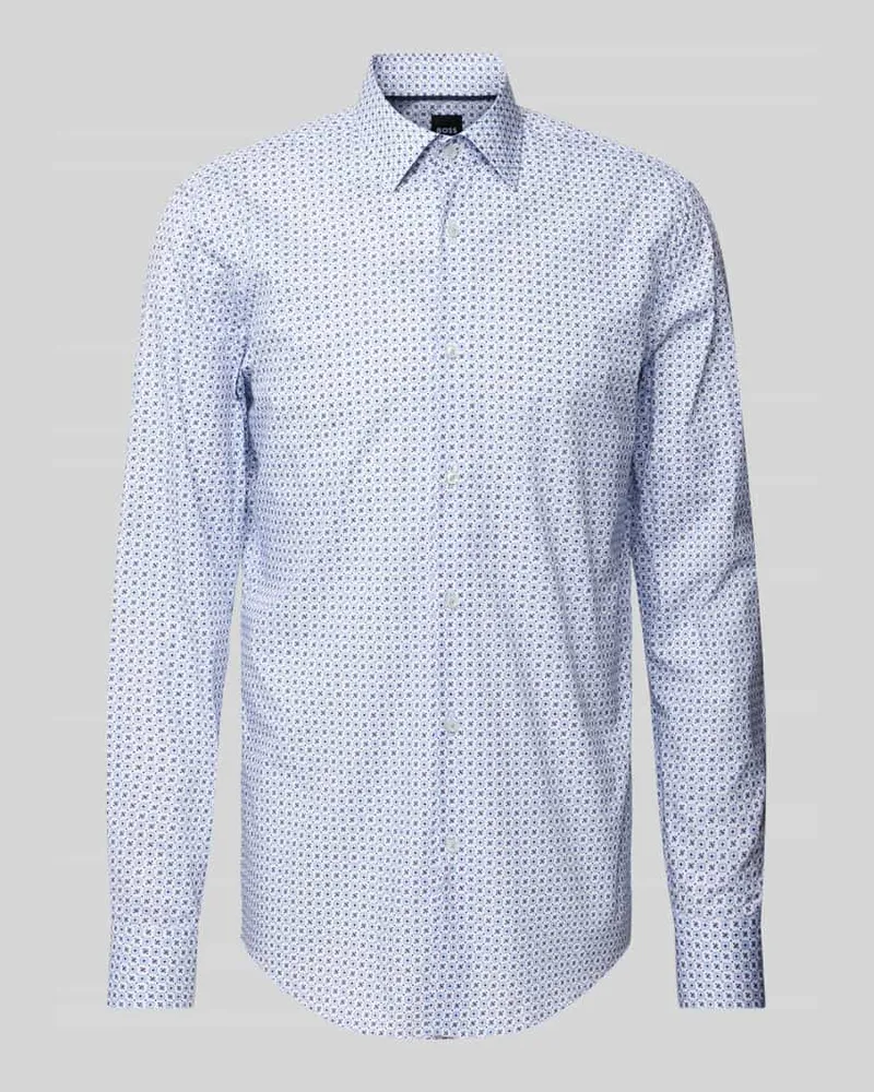 HUGO BOSS Slim Fit Business-Hemd mit Kentkragen Modell 'Hank Bleu