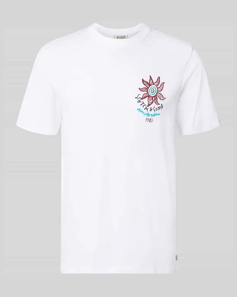 Scotch&Soda T-Shirt mit Label-Print und Rundhalsausschnitt Weiss