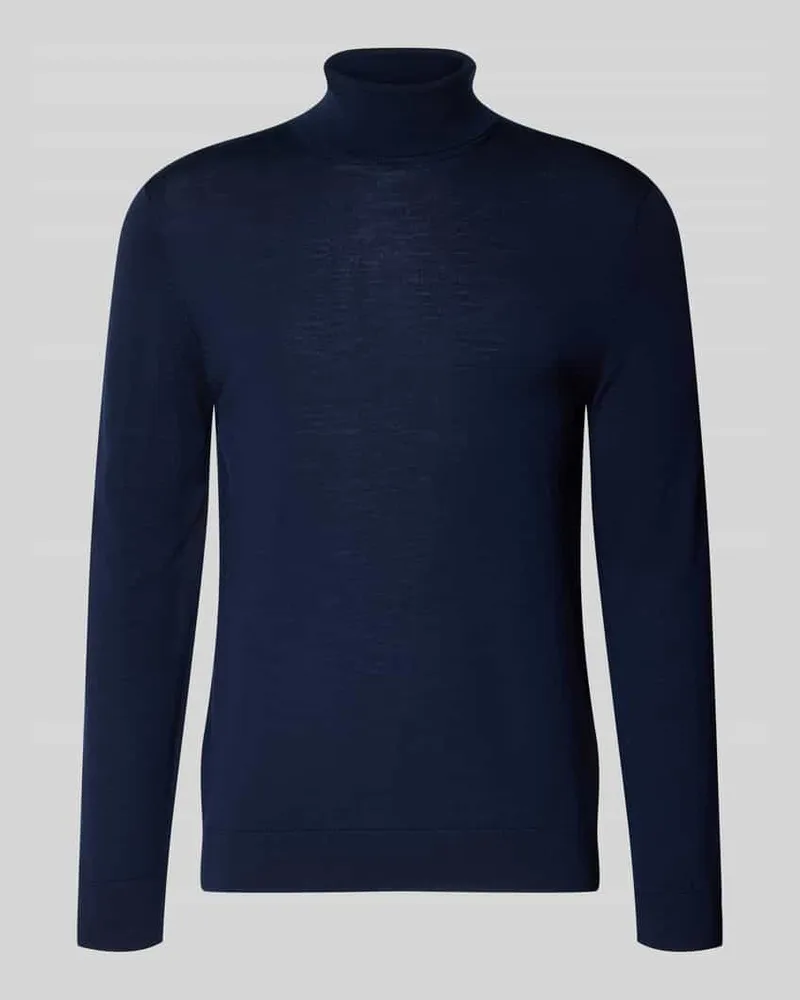 Selected Homme Rollkragenpullover aus Wolle Modell 'TRAY Dunkelblau
