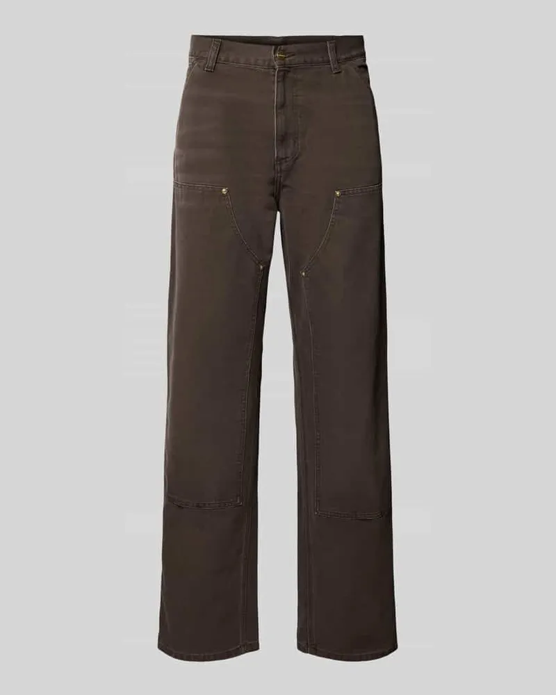 Carhartt WIP Straight Leg Jeans mit Ziernähten Modell 'DOUBLE KNEE 