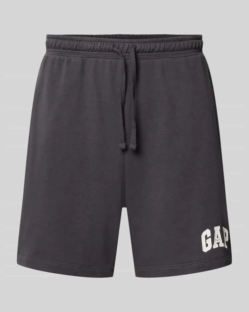 GAP Straight Fit Shorts mit Logo-Stitching Modell 'Arch Anthrazit