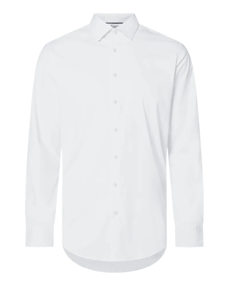 JAKE*S Regular Fit Business-Hemd mit Knopfleiste Weiss