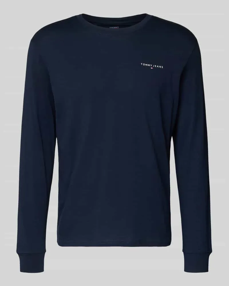 Tommy Hilfiger Slim Fit Langarmshirt aus reine Baumwolle Marine