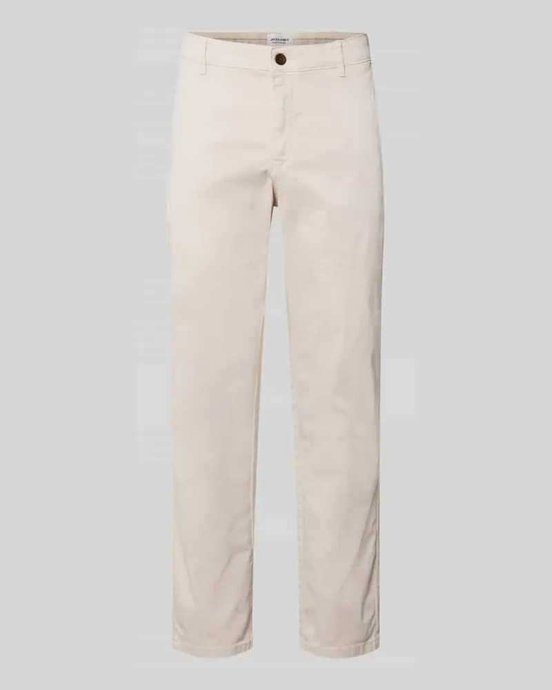 Jack & Jones Straight Fit Chino mit Eingrifftaschen Modell 'Vance Stein