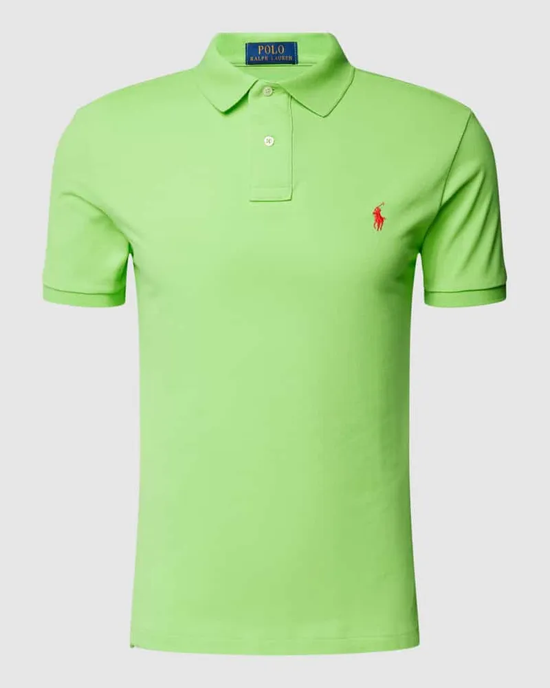 Ralph Lauren Poloshirt mit Logo-Stitching Modell 'BASIC Hellgruen