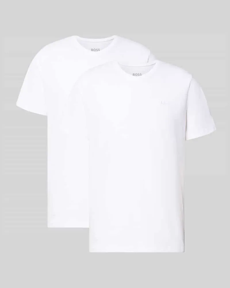 HUGO BOSS T-Shirt mit V-Ausschnitt im 2er-Pack Modell 'ComfortS Weiss