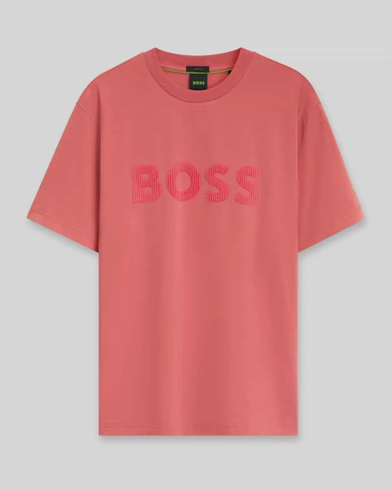HUGO BOSS Regular Fit T-Shirt aus Baumwollmix Pink