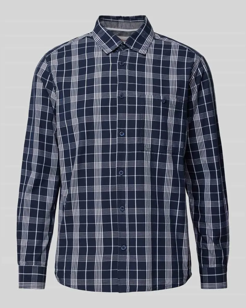 S.Oliver Regular Fit Freizeithemd aus reiner Baumwolle Dunkelblau