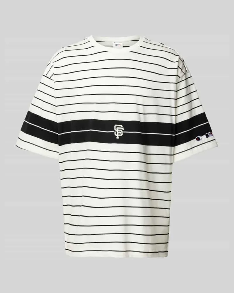 Champion Oversized T-Shirt mit Label-Stitching Offwhite
