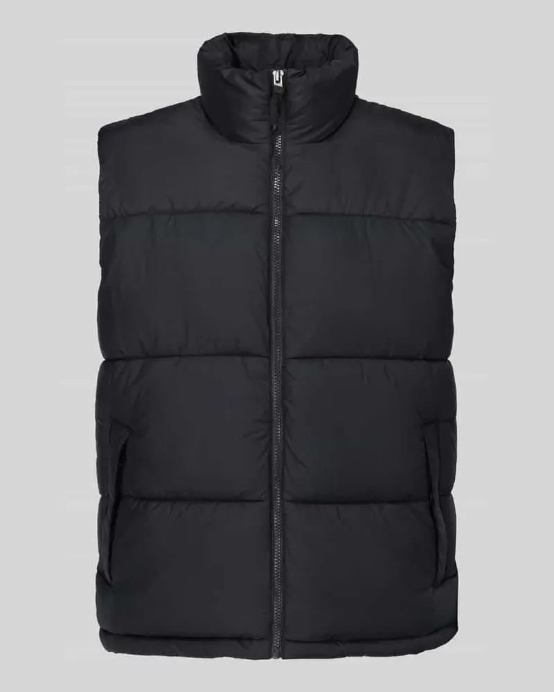 Only & Sons Steppweste mit hohem Stehkragen Black