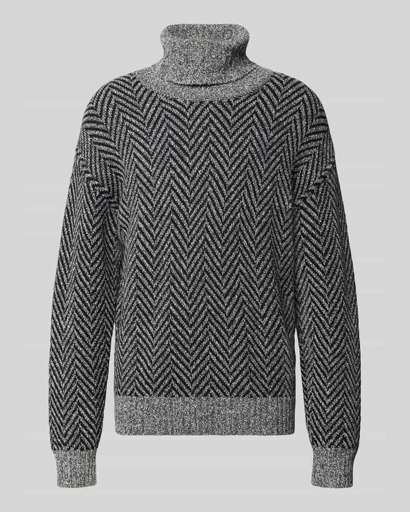 HUGO BOSS Turtleneck aus Wolle mit hohem Kragen Black