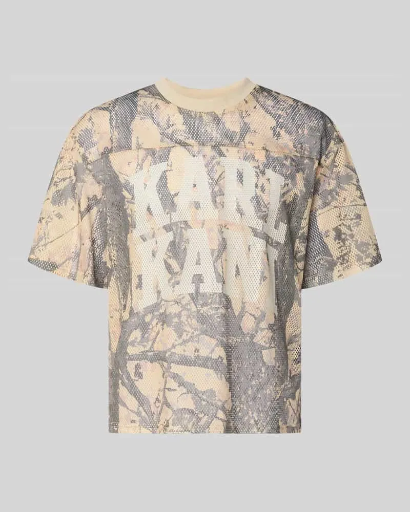 Karl Kani T-Shirt aus Mesh mit Logo Beige