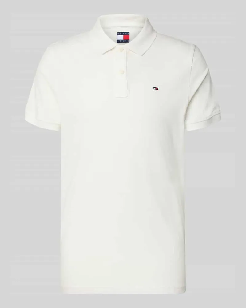 Tommy Hilfiger Regular Fit Poloshirt Modell 'TJM SLIM PLACKET POLO EXT Offwhite