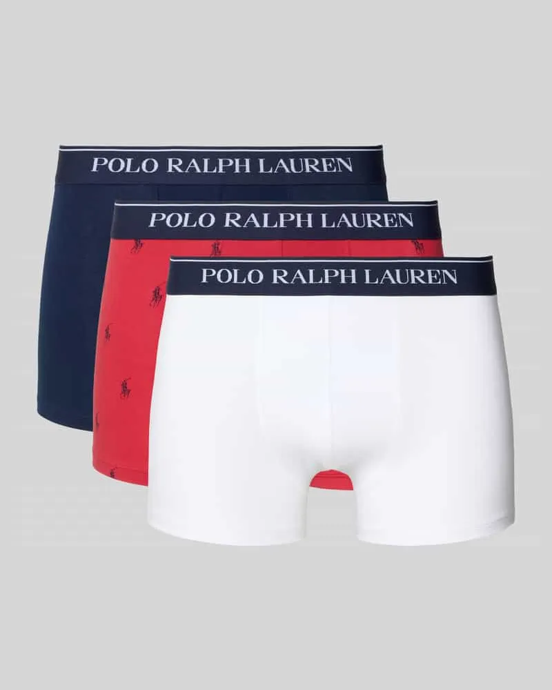 Ralph Lauren Trunks mit elastischem Logo-Bund im 3er-Pack Rot