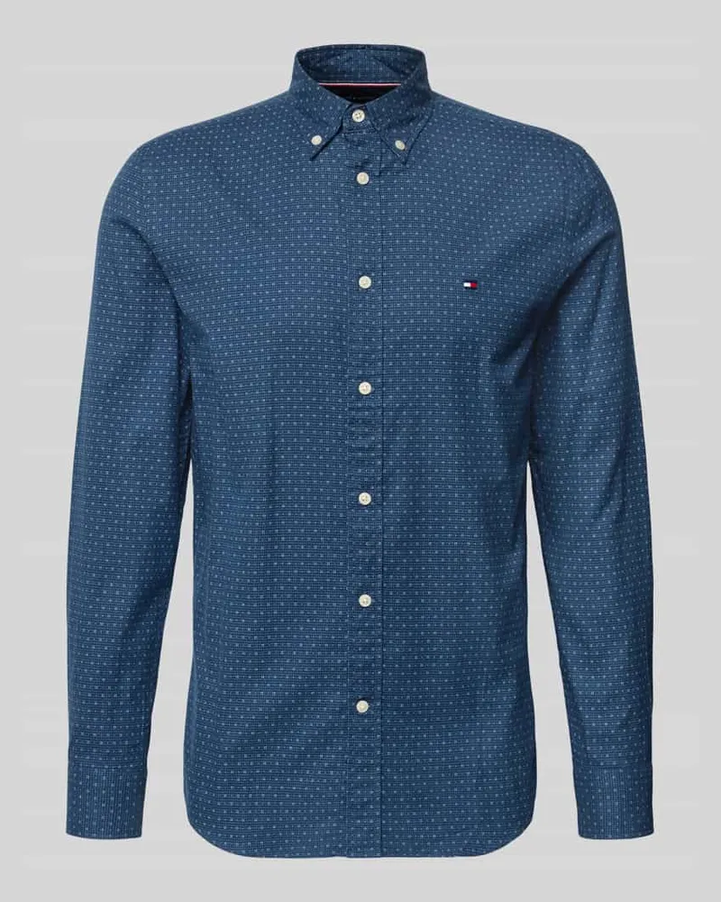 Tommy Hilfiger Slim Fit Freizeithemd aus reiner Baumwolle Jeansblau