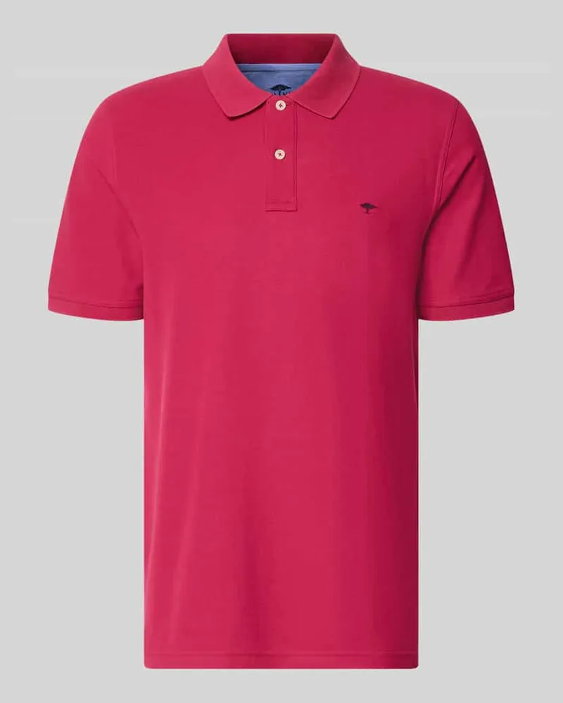 Fynch-Hatton Regular Fit Poloshirt mit Label-Stitching Aubergine