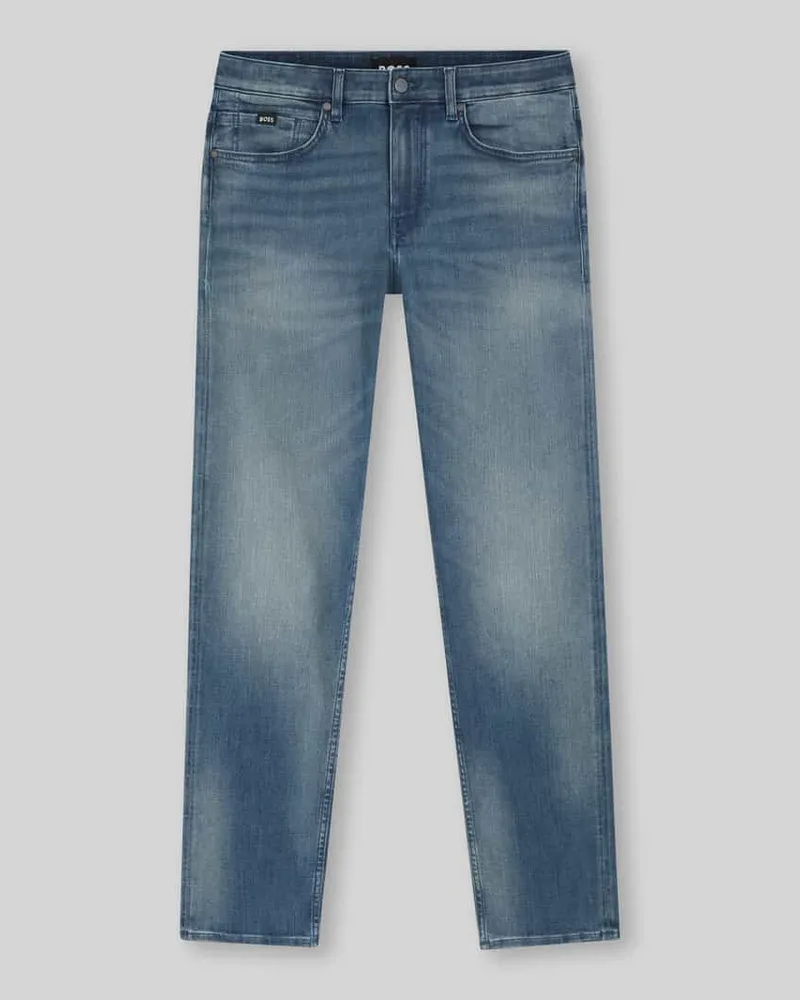 HUGO BOSS Slim Fit Jeans aus Baumwoll-Mix Modell 'DELAWARE Jeansblau