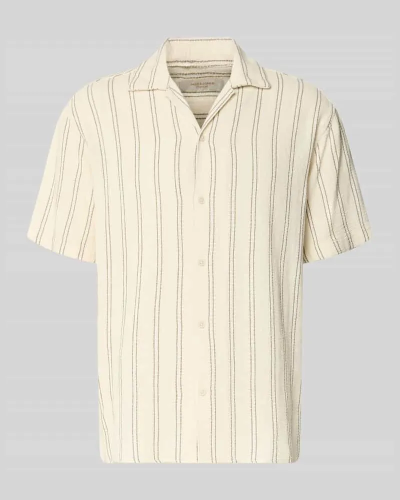 Jack & Jones Regular Fit Freizeithemd mit Strukturmuster Modell 'COBA Beige