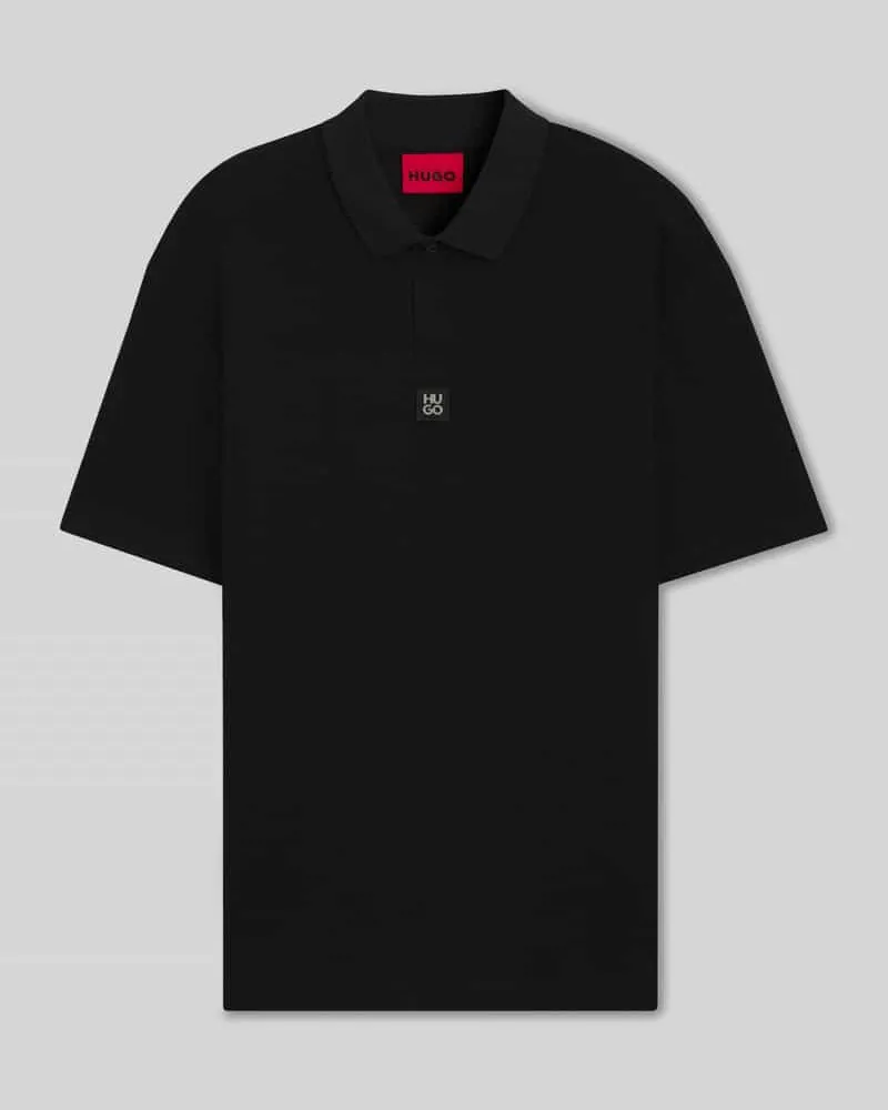 HUGO BOSS Relaxed Fit Poloshirt aus Viskose-Mix Modell 'DALLOVO Black