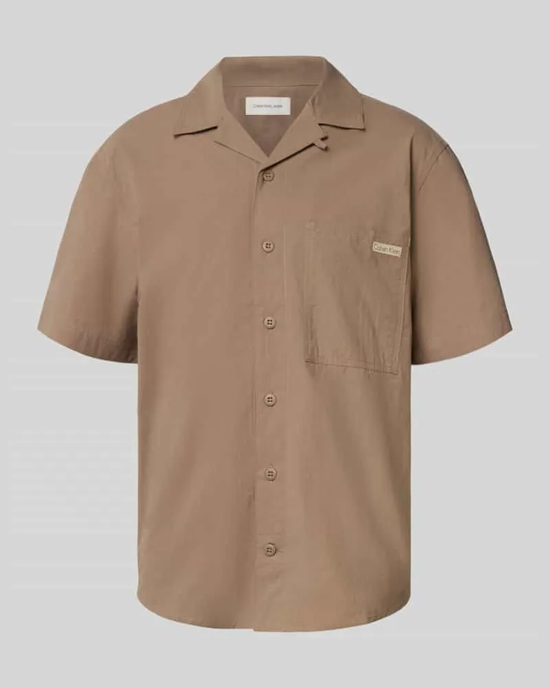 Calvin Klein Regular Fit Freizeithemd mit Brusttasche Sand
