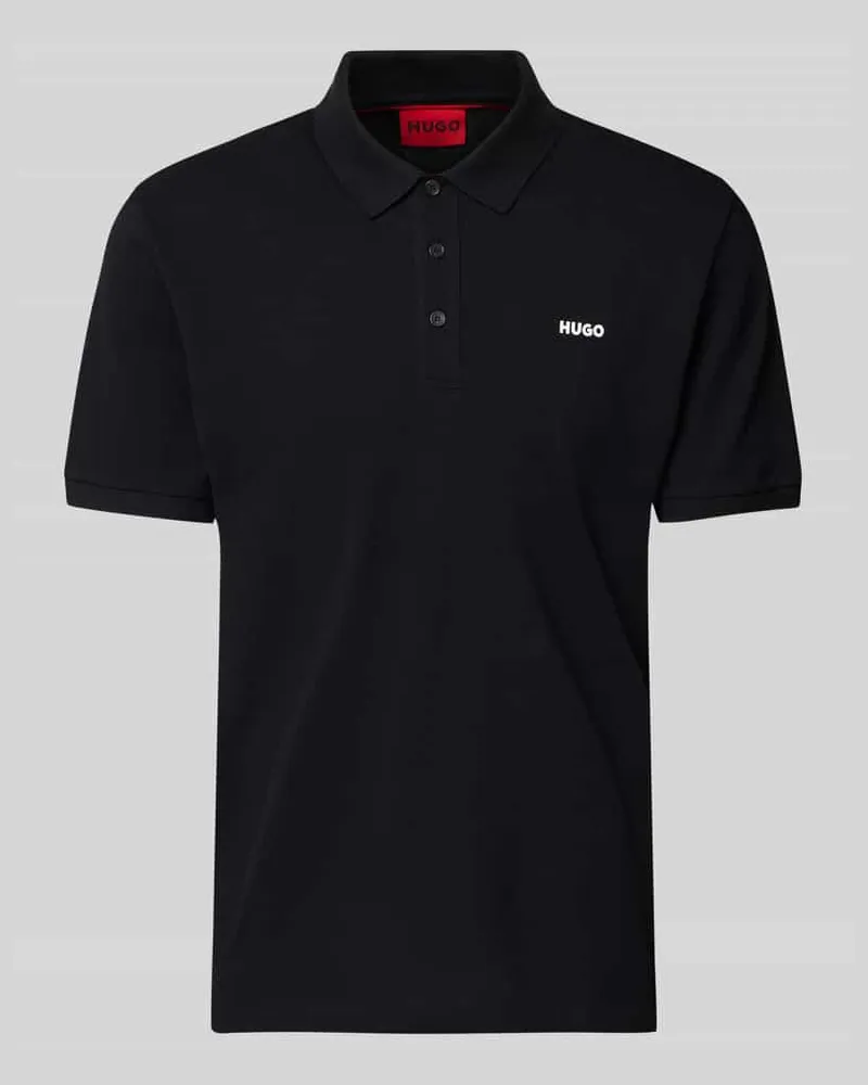 HUGO BOSS Regular Fit Poloshirt aus reiner Baumwolle Modell 'DONOS222 Black