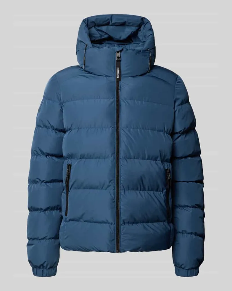 Superdry. Steppjacke mit Label-Stitching und Kapuze Royal