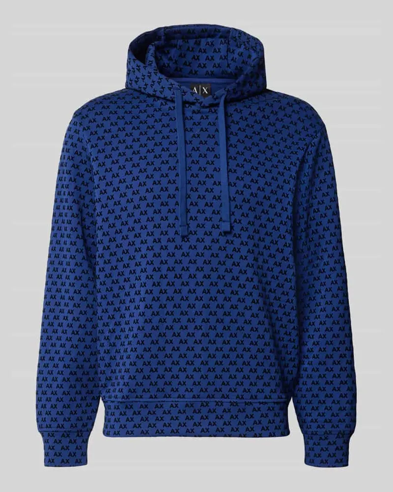 Armani Exchange Regular Fit Hoodie aus Baumwoll-Mix Royal